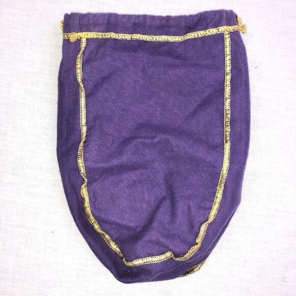 Vintage Crown Royal Light Purple Gold Alcohol Bag Drawstring Lot of 2 10" x 8" - Picture 4 of 6